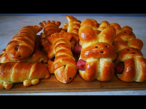 Видео: Выпечка для ДЕТЕЙ сосиски в тесте Очень ВКУСНО и КРАСИВО выпечка рецепты