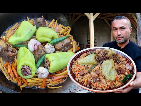 Видео: Плов с фаршированными перцами | Pilaf with stuffed peppers | Yasharbek