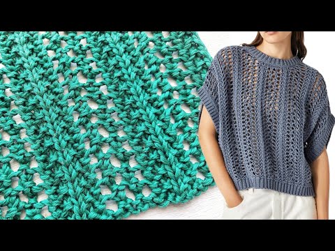 Видео: Лёгкий ажурный узор для вязания джемпера и кардигана как у Кучинелли