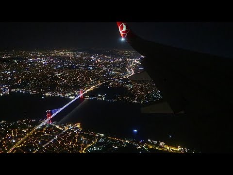 Видео: Заход и посадка в Стамбуле Boeing 737-800 Turkish Airlines