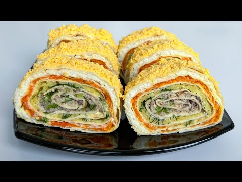 Видео: Праздничная Закуска Рулет из Лаваша МИМОЗА / Закуска на Новый Год 2023 / Rolls in Lavash