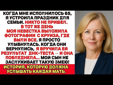 Видео: Когда мне исполнилось 65, я устроила праздник для семьи. Никто не пришёл В тот же день моя невестка…
