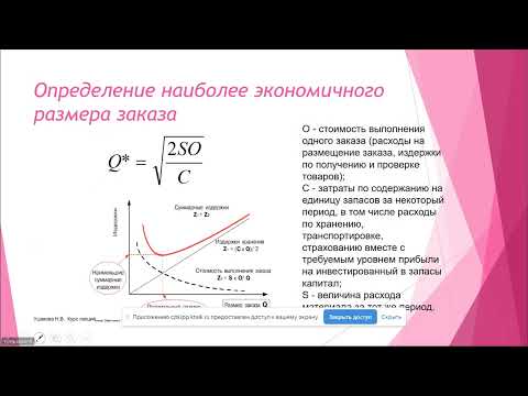 Видео: оптимальная партия заказа - 16 мин