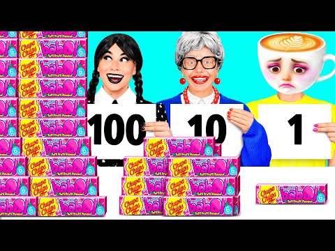 Видео: 100 Слоев Еды Челлендж | Смешные Ситуации с Едой от BaRaDa Challenge