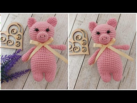 Видео: МК поросенок вязаный крючком/pig crochet/Schwein häkeln