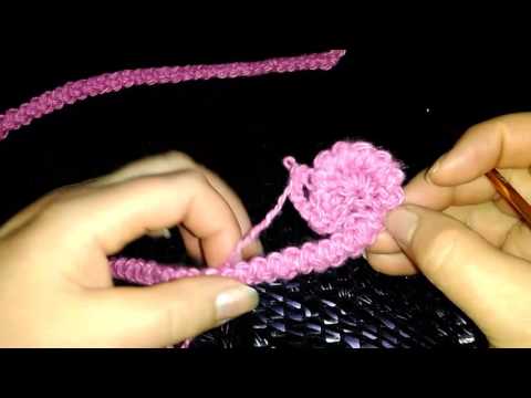 Видео: Вязание завитка  в лево и в право, на основе тесьмы " гусеничка".Урок 26.Вязание крючком.