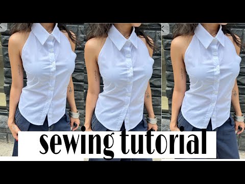 Видео: Как выкроить и сшить модный топ с халтер-хомутиком, воротником и поясом. @floxiifyapparels #diyfa...