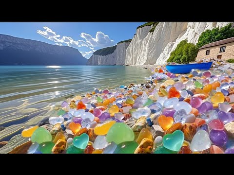 Видео: Внутри скалы выросло большое количество кристаллов, которые были отполированы в шары.