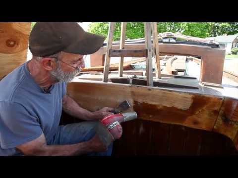 Видео: Удаление и шлифовка лака с помощью термофена для подготовки к нанесению новых слоев