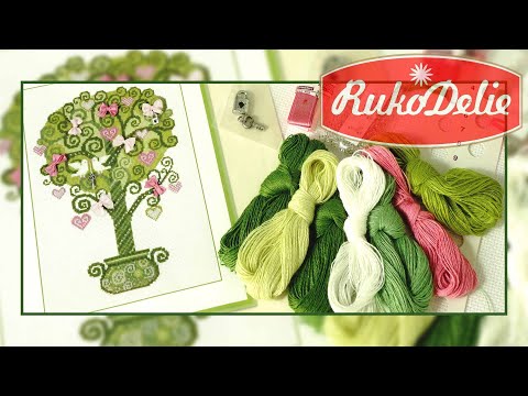 Видео: Вышивка на Удачу Дерево Счастья Риолис 🌳 Видео Обзор Набора
