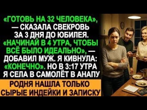 Видео: Свекровь велела готовить на 32 человек… а я улетела в Анапу в три утра