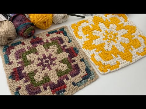 Видео: 💐 Как сделать цветочный мотив с помощью мозаичного вязания крючком?! 🌟 Совершенно новый дизайн! #diy