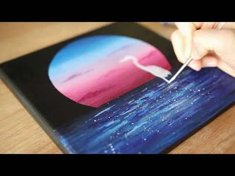 Видео: Легкая Акриловая Живопись | черный холст на акриловой живописи | Учебник по рисованию для начинающих