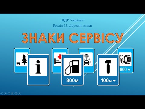 Видео: ПДР 2025. Розділ 33 (6). Знаки сервісу