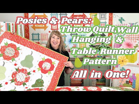 Видео: «Букеты и груши»: 3 узора в одном — плед, настенное панно и настольная дорожка