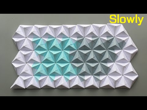 Видео: ABC TV | Как сделать трехмерную стену оригами из бумаги (медленно) - Учебное пособие