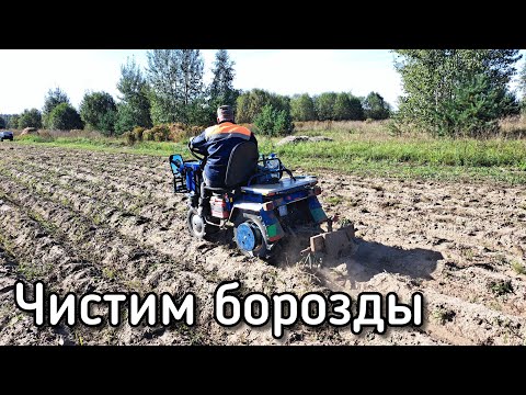 Видео: УБОРКА КАРТОФЕЛЬНОЙ БОТВЫ, МОТОБЛОК МТЗ БЕЛАРУС