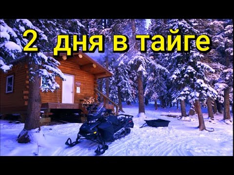 Видео: На снегоходе к горному озеру.Ночевка в бревенчатой хижине. Donna lake.