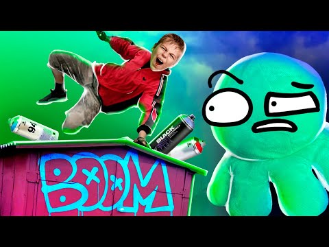 Видео: ШКОЛЯРЫ рисующие ГРАФФИТИ (теги BOOM и ПАРКУР)