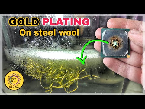 Видео: Золото из одного BGA-чипа, покрытого стальной ватой | Процесс электролиза | Проволока для склеивания
