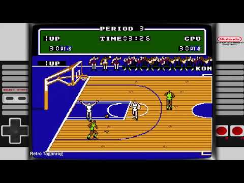 Видео: Баскетбол Double Dribble 1986 Игра Денди (NES,FDS,AMIGA).