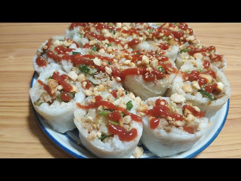 Видео: Не обычное, но безумно вкусное блюдо из риса. Приготовление блинчиков из рисовой муки с начинкой.