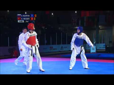 Видео: Taekwondo WTF. Чемпионат мира среди юниоров. Полуфинал. М-59 Nazaryan-Recber