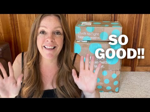 Видео: 3 спасательных ящика ThredUp!! Коробка с сумками Kate Spade, 25 предметов одежды и обуви!