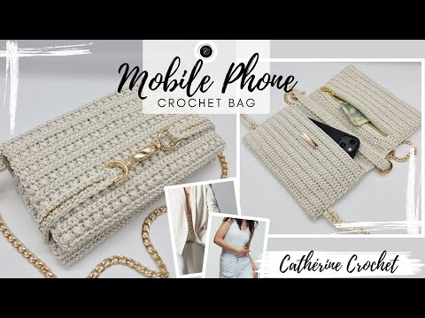 Видео: Сумка для мобильного телефона / Сумка-кошелек / Праздничный клатч / Вязаная крючком сумка
