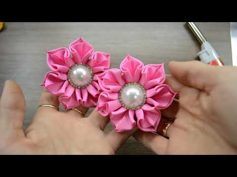 Видео: Новый лепесток/Супер цветочки из разной ширины лент/Ribbon Flowers/DIY
