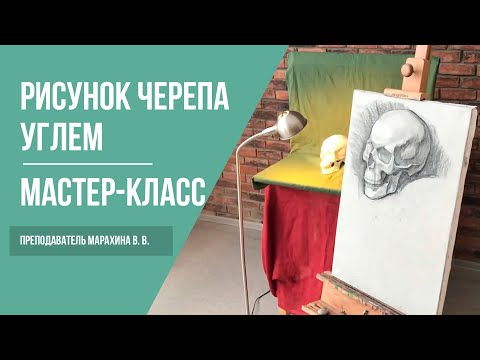 Видео: Академический рисунок черепа · Рисование углем · Мастер-класс преподавателя Марахиной В. В. | 16+