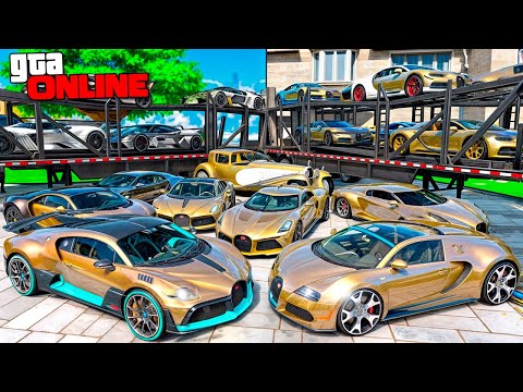 Видео: УГНАЛ КУЧУ ЗОЛОТЫХ ЧИТ ТАЧЕК И ОГРОМНЫЙ МОНСТР ТРАК У МАЖОРА ЗА 180 СЕК! БИТВА ВОРОВ В ГТА 5 ОНЛАЙН!