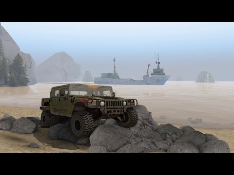Видео: M-998 HMMWV (Humvee) долгое путешествие по единственной сложной дороге вокруг залива | SpinTires