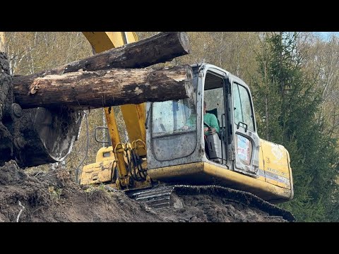 Видео: Чуть не утопили экскаватор, сломали борт и коробку на камазе