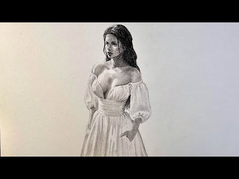 Видео: Как нарисовать девушку в платье Урок Рисования художник Юрий Синчуков