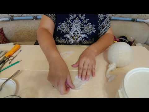 Видео: Павлин на шаре. Мастер класс. Часть 2.