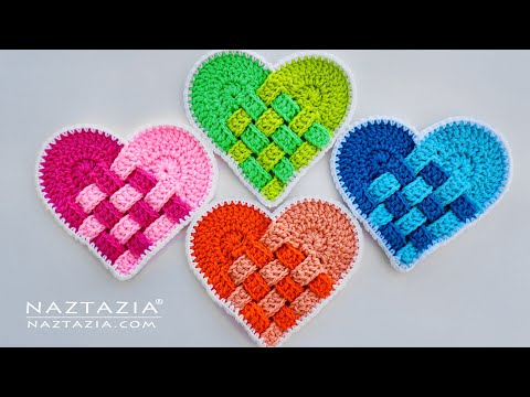 Видео: Как связать крючком плетеное сердце от Naztazia