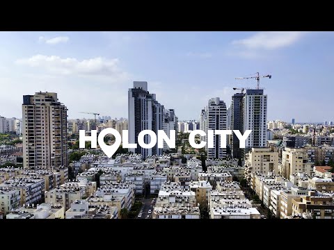 Видео: Holon (4K HDR). Холон, Центральная часть города, панорамный вид! חולון