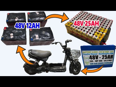Видео: Апгрейд сломанной батареи E-bike до 48V 25Ah с 130 элементами 18650
