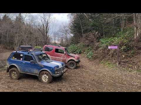 Видео: Ст. Перевал - Грязевой вулкан - Ключи. Нива и Джимник на грязном маршруте. #нива