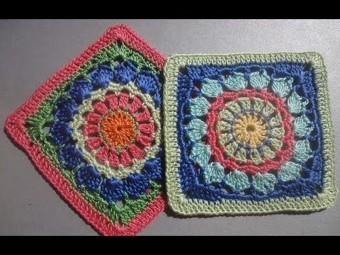 Видео: Квадратный мотив The square motif Crochet