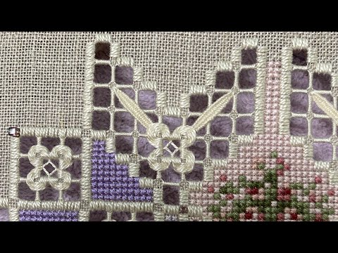 Видео: Вышиваем вместе hardanger.“ A quilter’s garden” Emie Bishop. Часть 4. Ретичелло, ажуры.🇺🇦