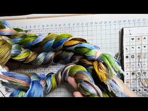 Видео: Вышивка Эстэ. Начало процесса по схеме "На берегу реки"