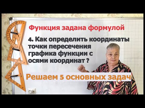 Видео: Алгебра 7 кл. Как определить координаты точек пересечения графика функции с осями координат (4 из 5)