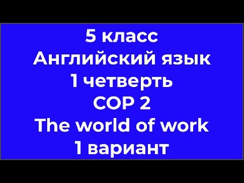 Видео: 5 класс Английский язык 2 четверть СОР 2 The world of work 1 вариант