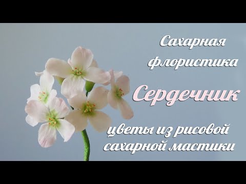 Видео: Цветок Сердечник из Рисовой сахарной мастики/ Sugar Flower tutorial