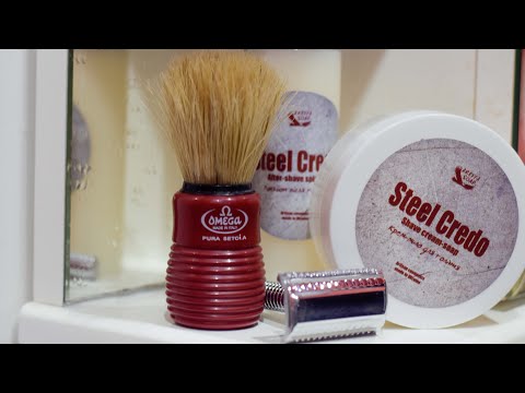 Видео: Бритье с Merkur 37 slant и Areffa soap