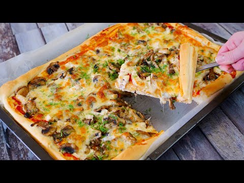 Видео: Пицца "Жульен" на очень вкусном тесте