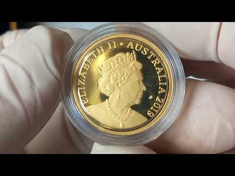 Видео: Золотые 25 долларов Австралии 2019 Vl портрет.