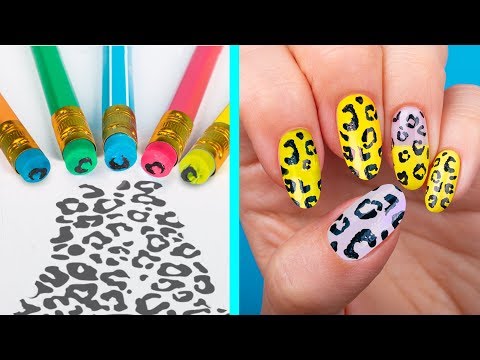 Видео: 11 лайфхаков для ногтей / Нейл-арт канцелярией против обычного маникюра!